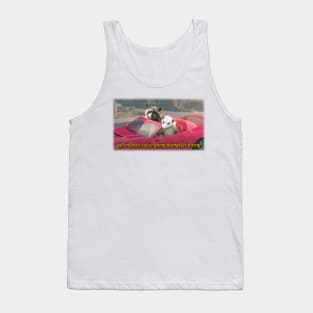 Get in loser, we're going dumpster diving raccoon possum word art - film quote version Tank Top